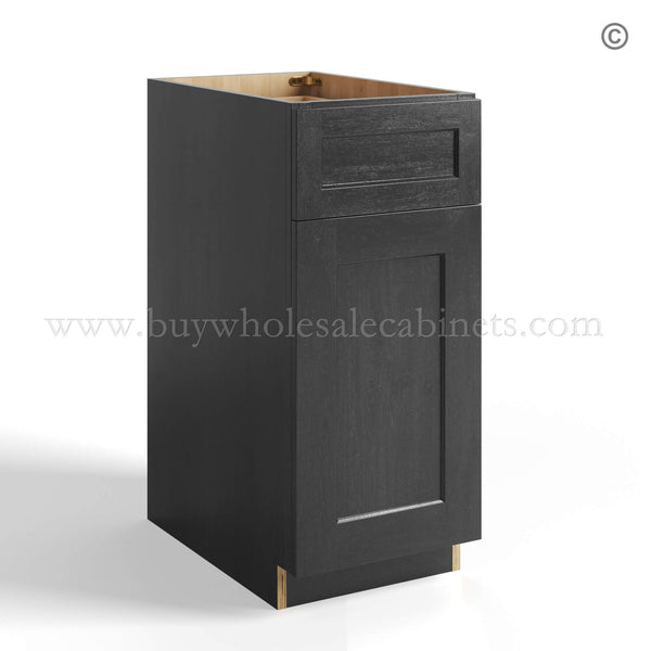 Charcoal Black Shaker Base Cabinet Single Door Single Drawer