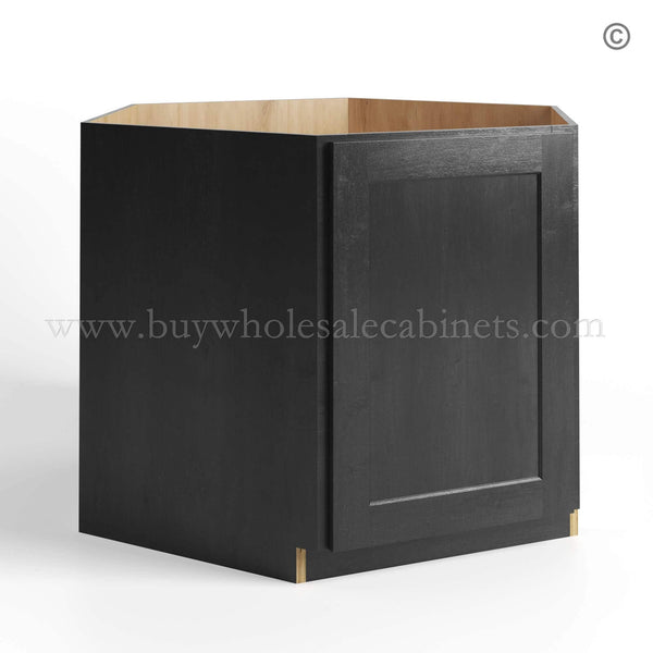 Charcoal Black Shaker Corner Sink Base Cabinet