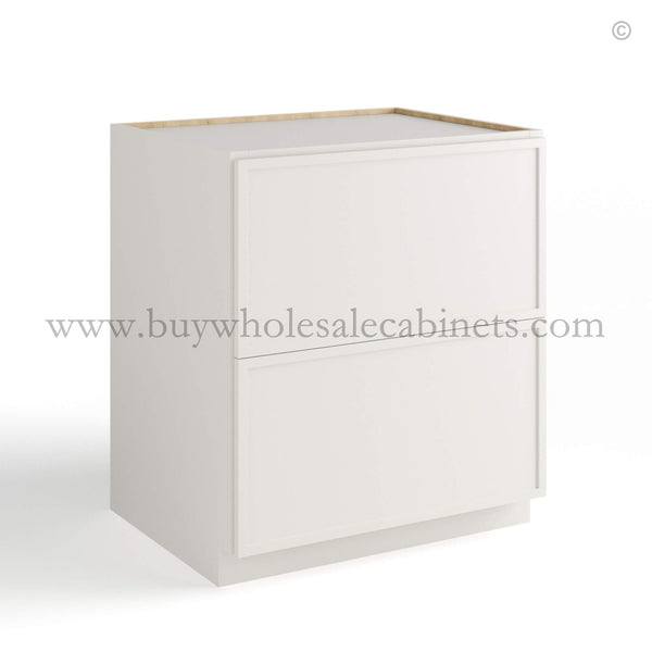 Dove White Slim Shaker Two Drawer Base