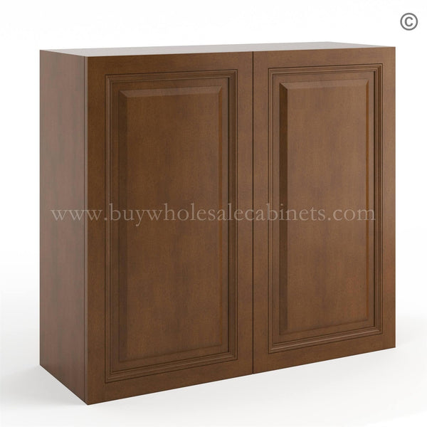 Frameless Classic Chestnut 30″ Tall Wall Cabinet – 2 Doors 2 Shelves