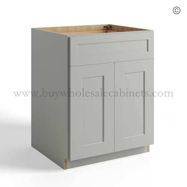 Dorian Gray Shaker Base Cabinet Double Door and Single Drawer