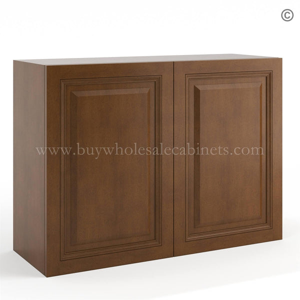 Frameless Classic Chestnut 24″ Deep Wall Cabinet – 2 Doors 1 Shelf