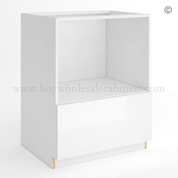 Frameless Gloss White Microwave Base Cabinet