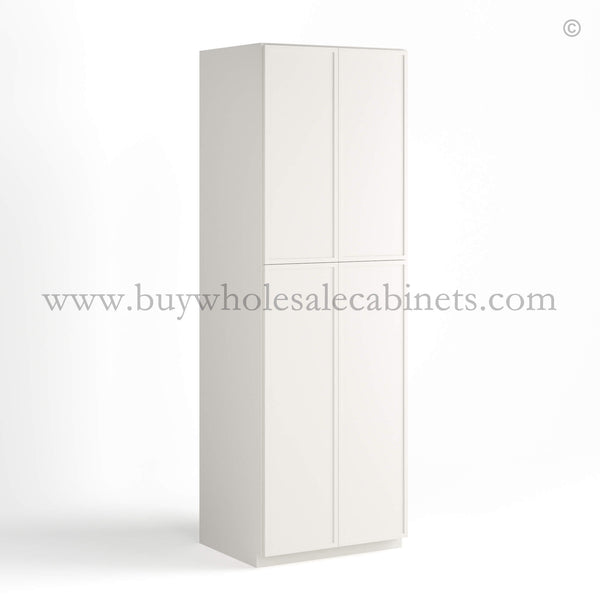 Dove White Slim Shaker Tall Pantry Cabinet with 4 Doors