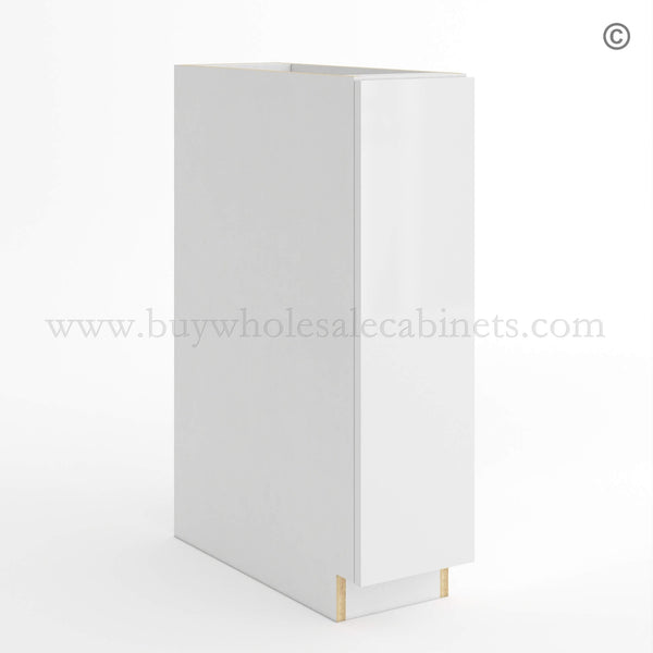 Frameless Gloss White Full Height Single Door Base Cabinet