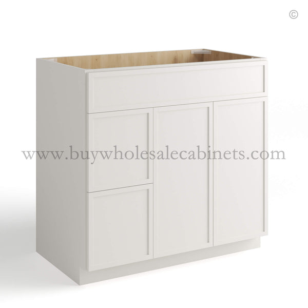 Dove White Slim Shaker Vanity Drawer Cabinet