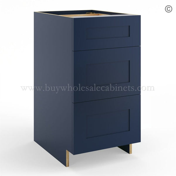 Frameless Oxford Blue Base Drawer Cabinet – 3 Drawers