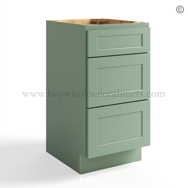 Jade Green Shaker Vanity Drawer Base Cabinet