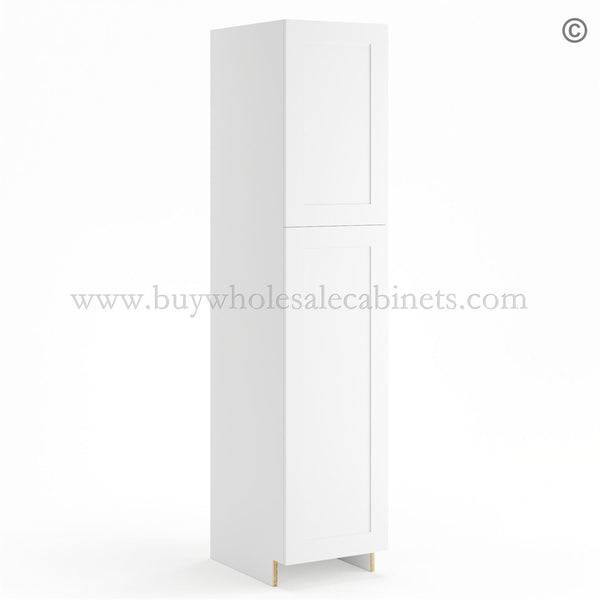 Frameless Modern White Shaker Pantry Cabinet – Single Door