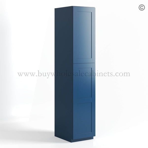 Navy Blue Shaker 18″ W Two Single Door Utility Pantry Cabinet
