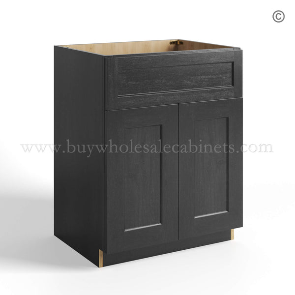 Charcoal Black Shaker Vanity Sink Base Cabinet