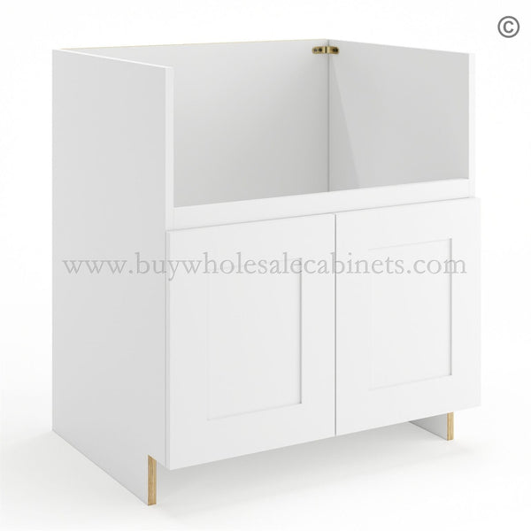 Frameless Modern White Shaker Farm Sink Base Cabinet – 2 Doors