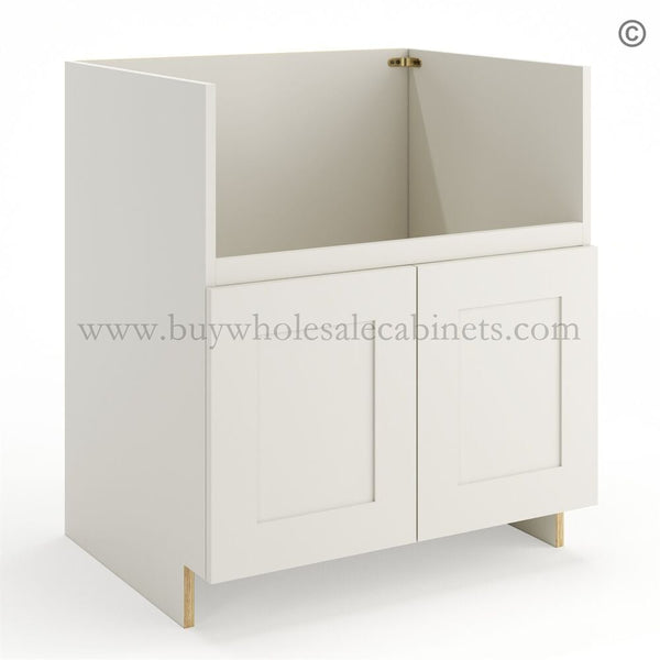 Frameless Pearl White Farm Sink Base Cabinet – 2 Doors