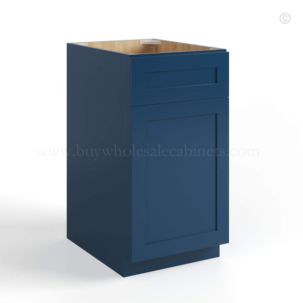 Navy Blue Shaker Two Drawer Document File Base Cabinet