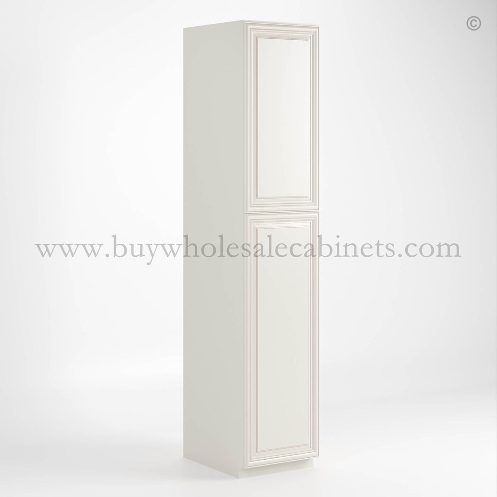 Charleston White Raised Panel 18″ W Two Single Door Utility Pantry Cabinet
