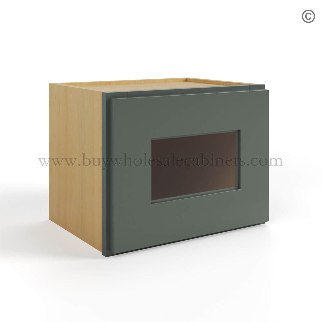 Green Shaker 12″ H Single Door Wall Cabinet with Glass Door