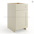 Frameless Ivory White Base Cabinet – 1 Drawer, 1 Door, 1 Shelf