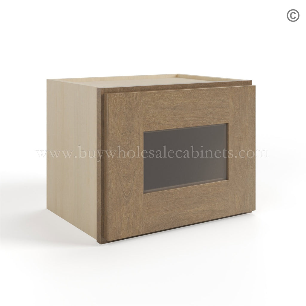 Rustic Wood Shaker 12″ H Single Door Wall Cabinet with Glass Door