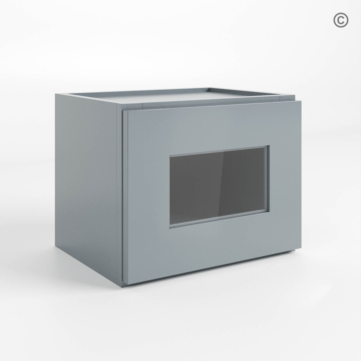 Gray Shaker 12″ H Single Door Wall Cabinet with Glass Door