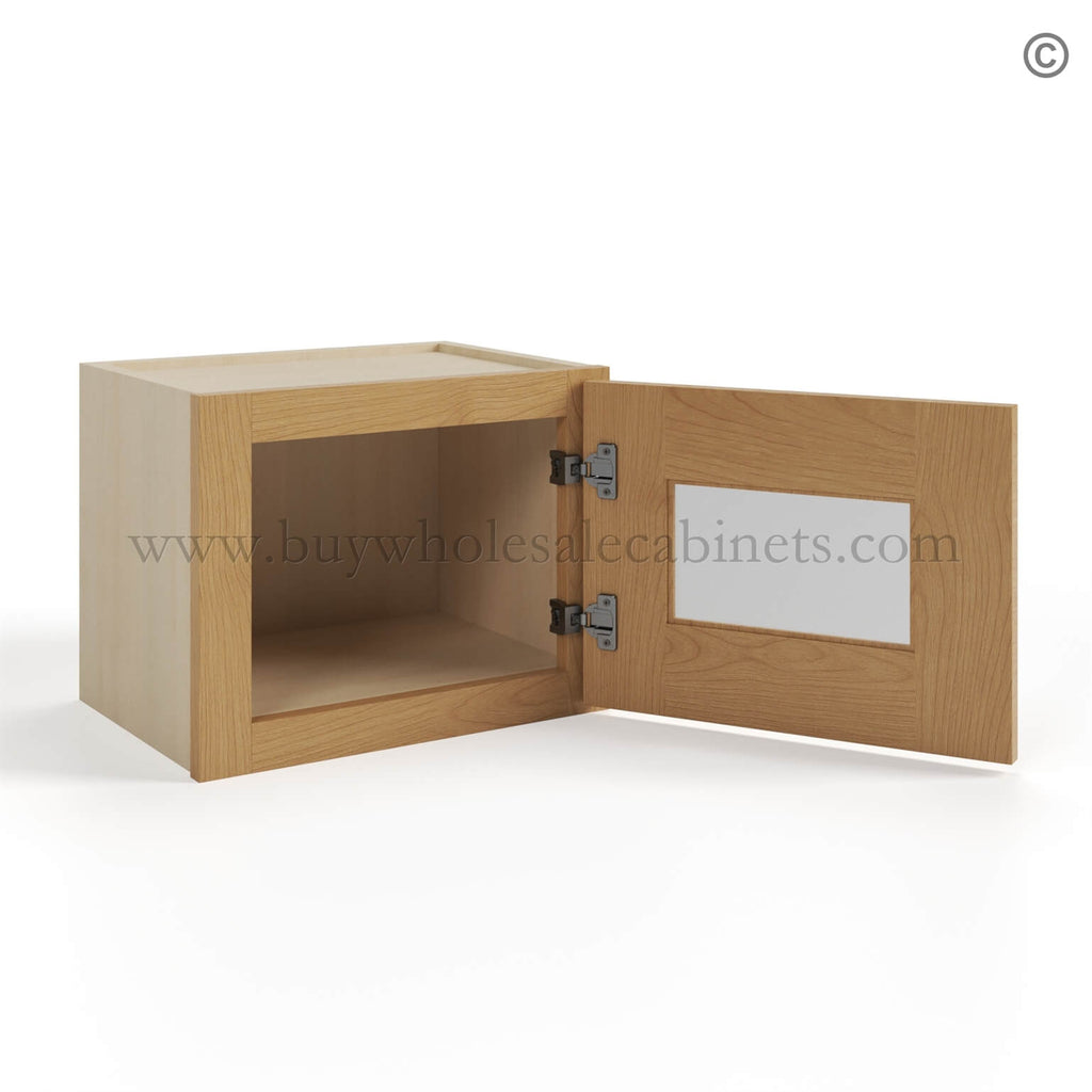 Treasure Chest Shaker 12″ H Single Door Wall Cabinet with Glass Door
