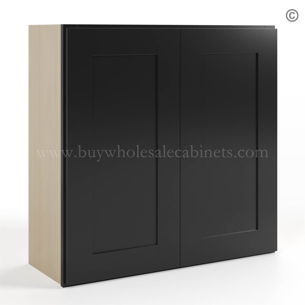 Black Shaker 30″ H Double Door Wall Cabinet