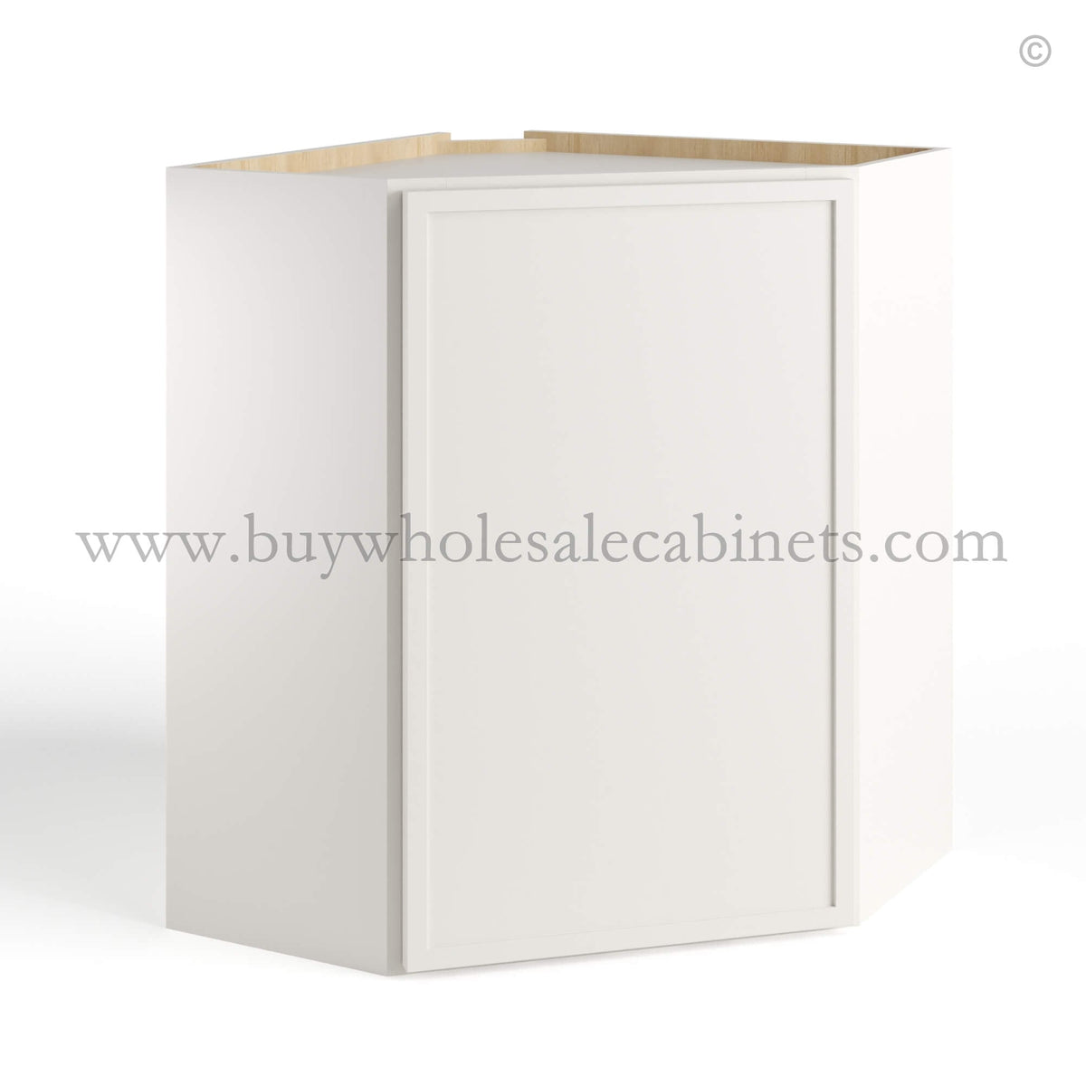 Dove White Slim Shaker Diagonal Corner Wall Cabinet