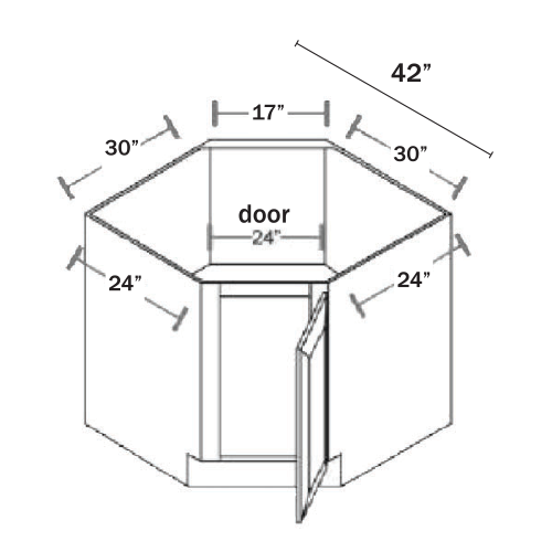 Dorian Gray Shaker Corner Sink Base Cabinet