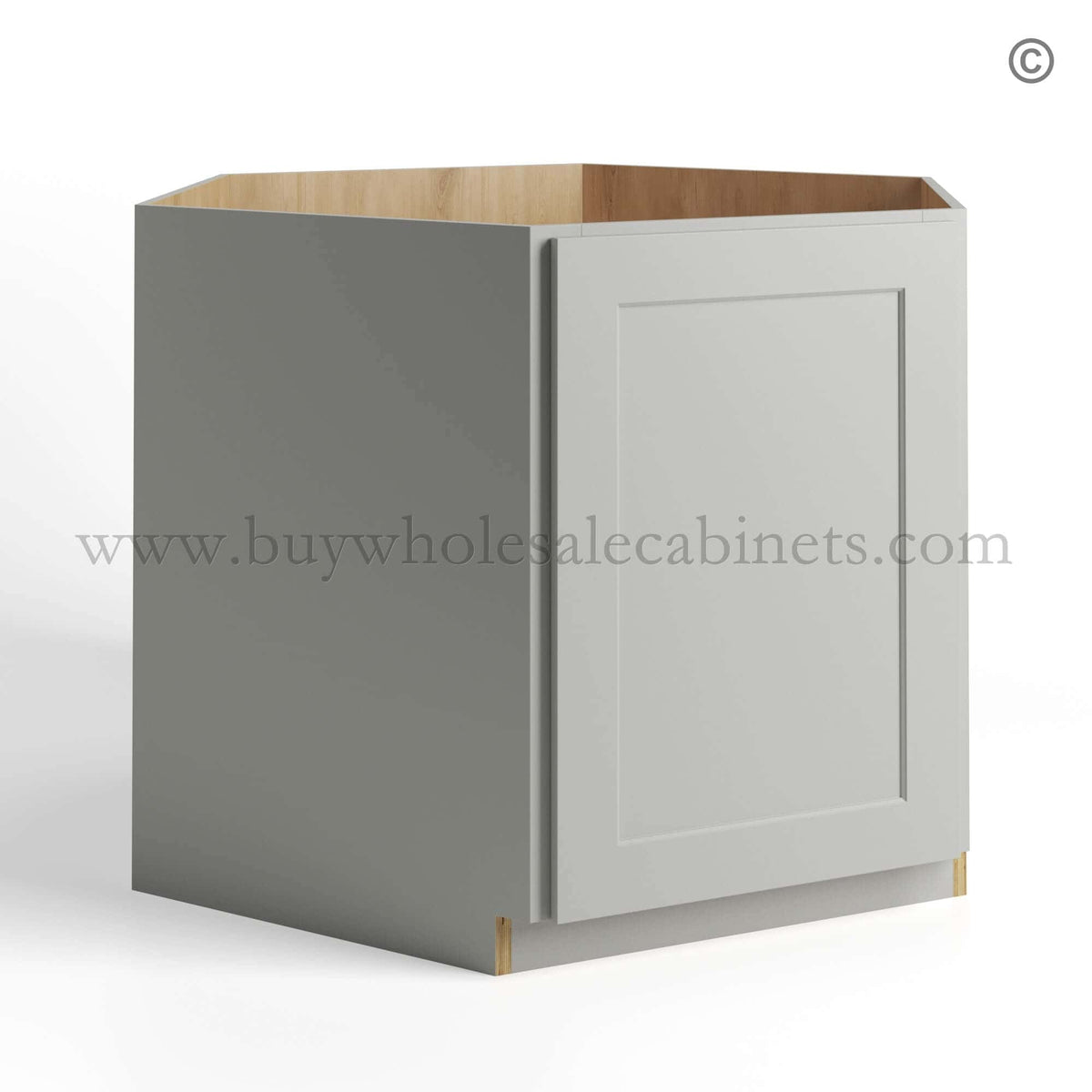Dorian Gray Shaker Corner Sink Base Cabinet