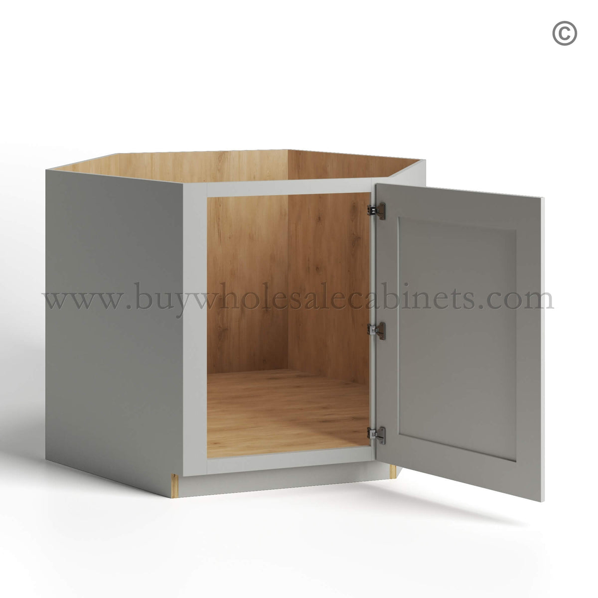 Dorian Gray Shaker Corner Sink Base Cabinet