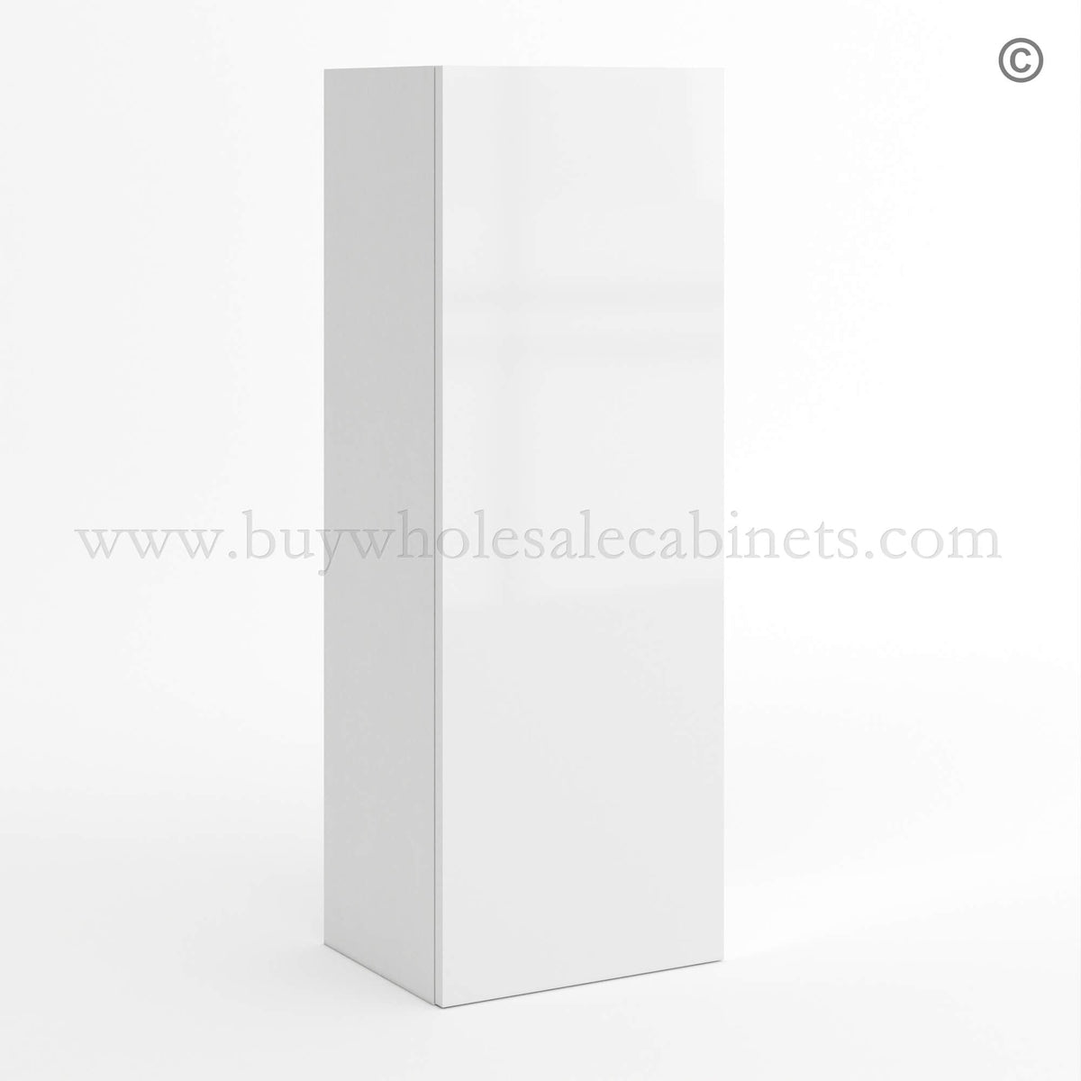 Frameless Gloss White 36″H Single Door Wall Cabinet