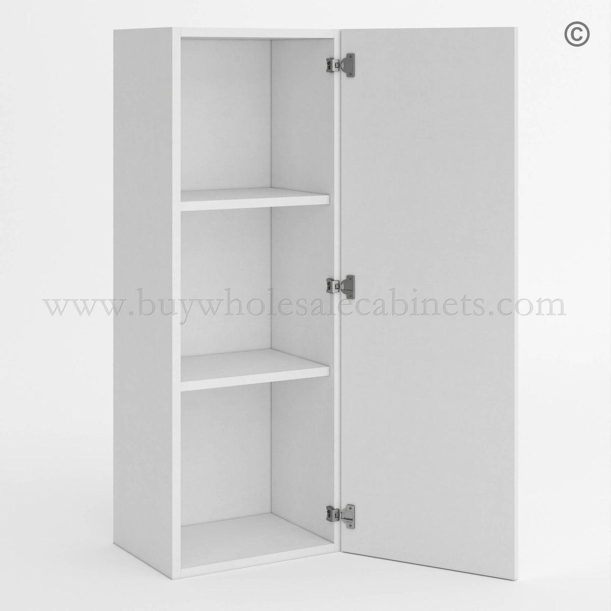 Frameless Gloss White 36″H Single Door Wall Cabinet