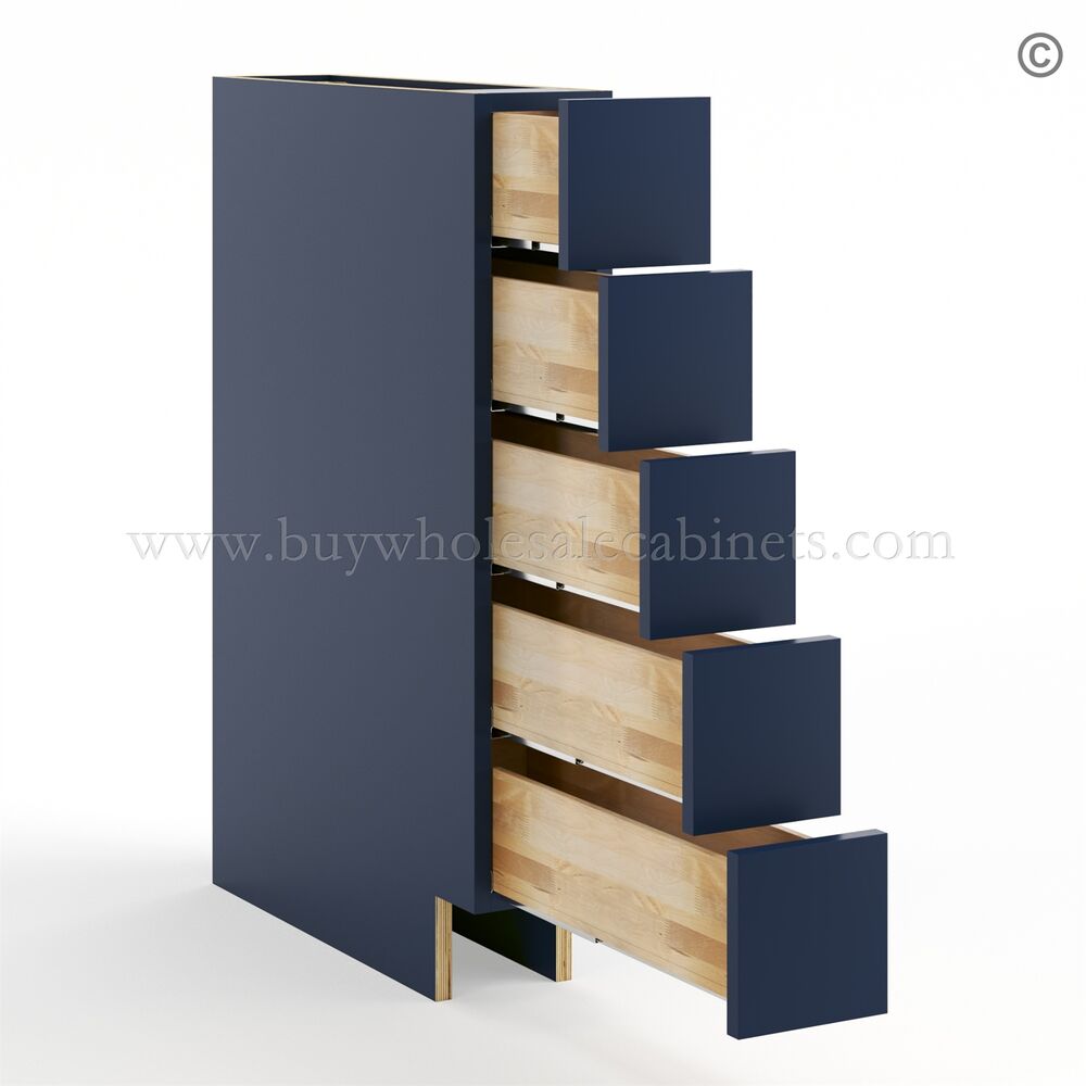 Frameless Oxford Blue Base Spice Drawer – 5 Spice Drawer