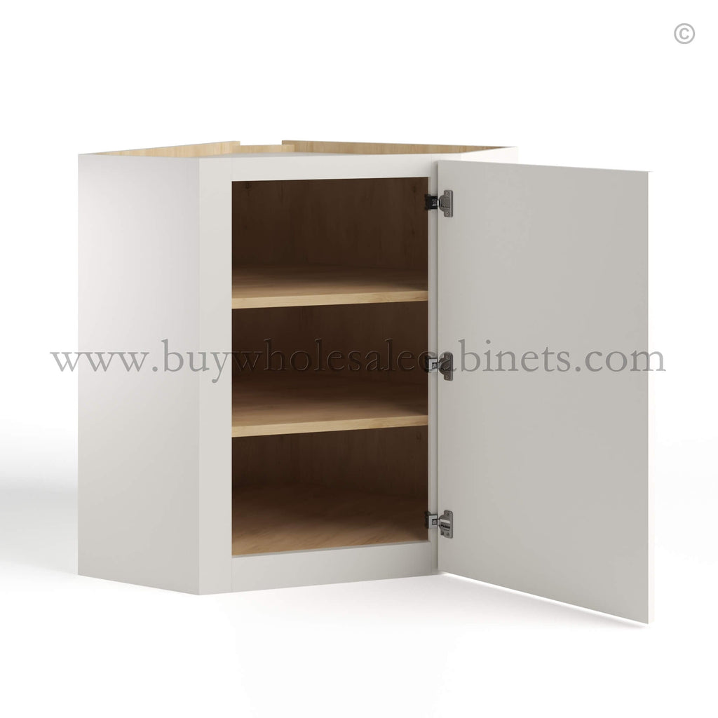 Dove White Slim Shaker Diagonal Corner Wall Cabinet