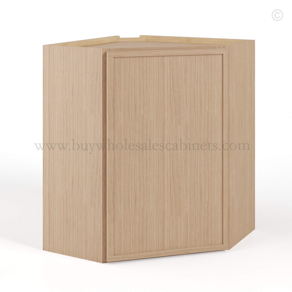 Slim Oak Shaker Diagonal Corner Wall Cabinet