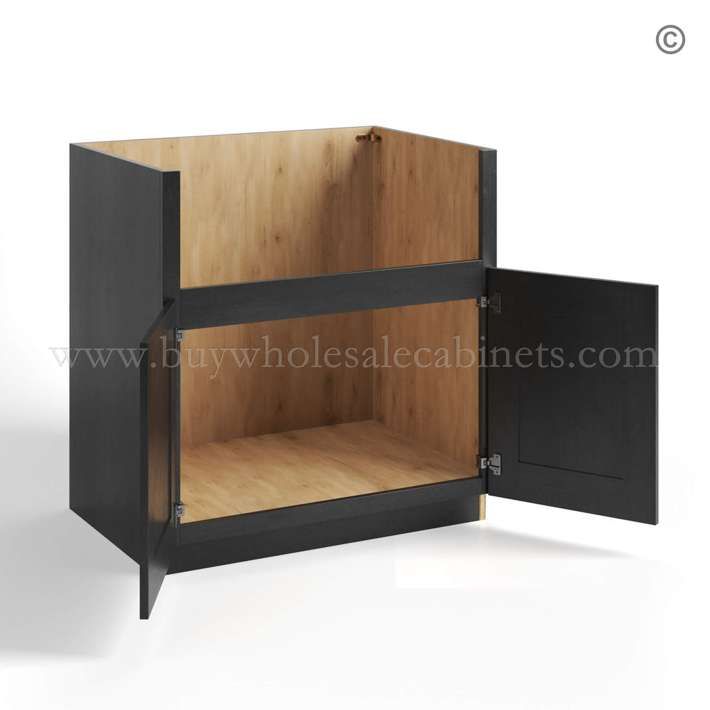 Charcoal Black Shaker Farm House Sink Base Cabinet