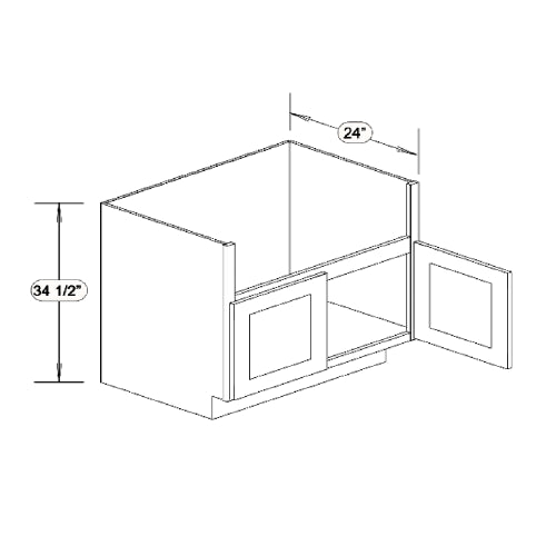 Dorian Gray Shaker Farm House Sink Base Cabinet