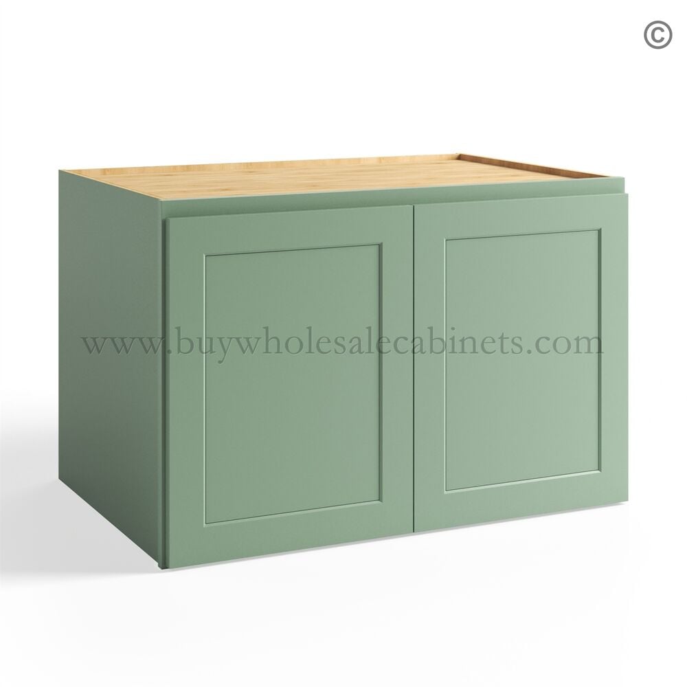 Jade Green Shaker  24″ Refrigerator Wall Cabinet