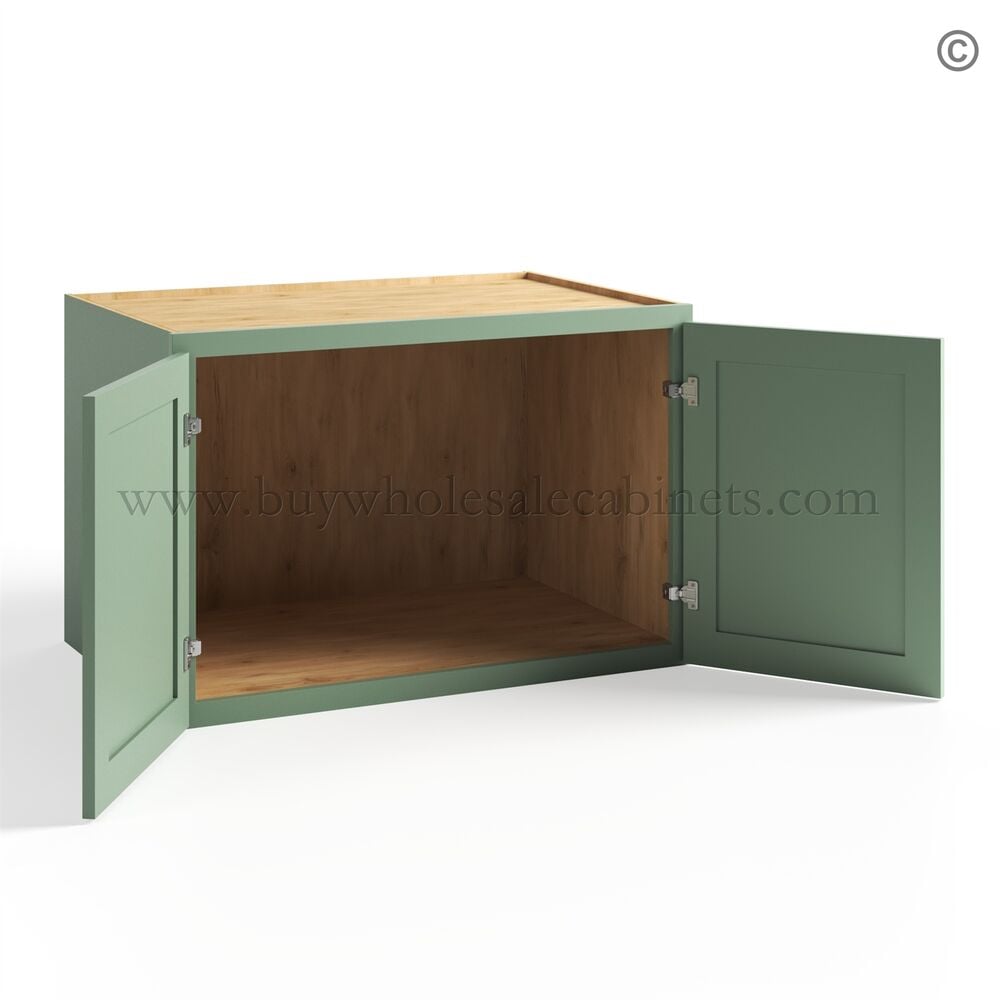 Jade Green Shaker  24″ Refrigerator Wall Cabinet