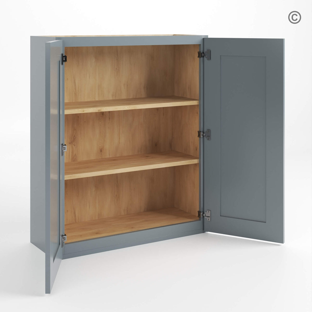 Gray Shaker 36″ H Double Door Wall Cabinet