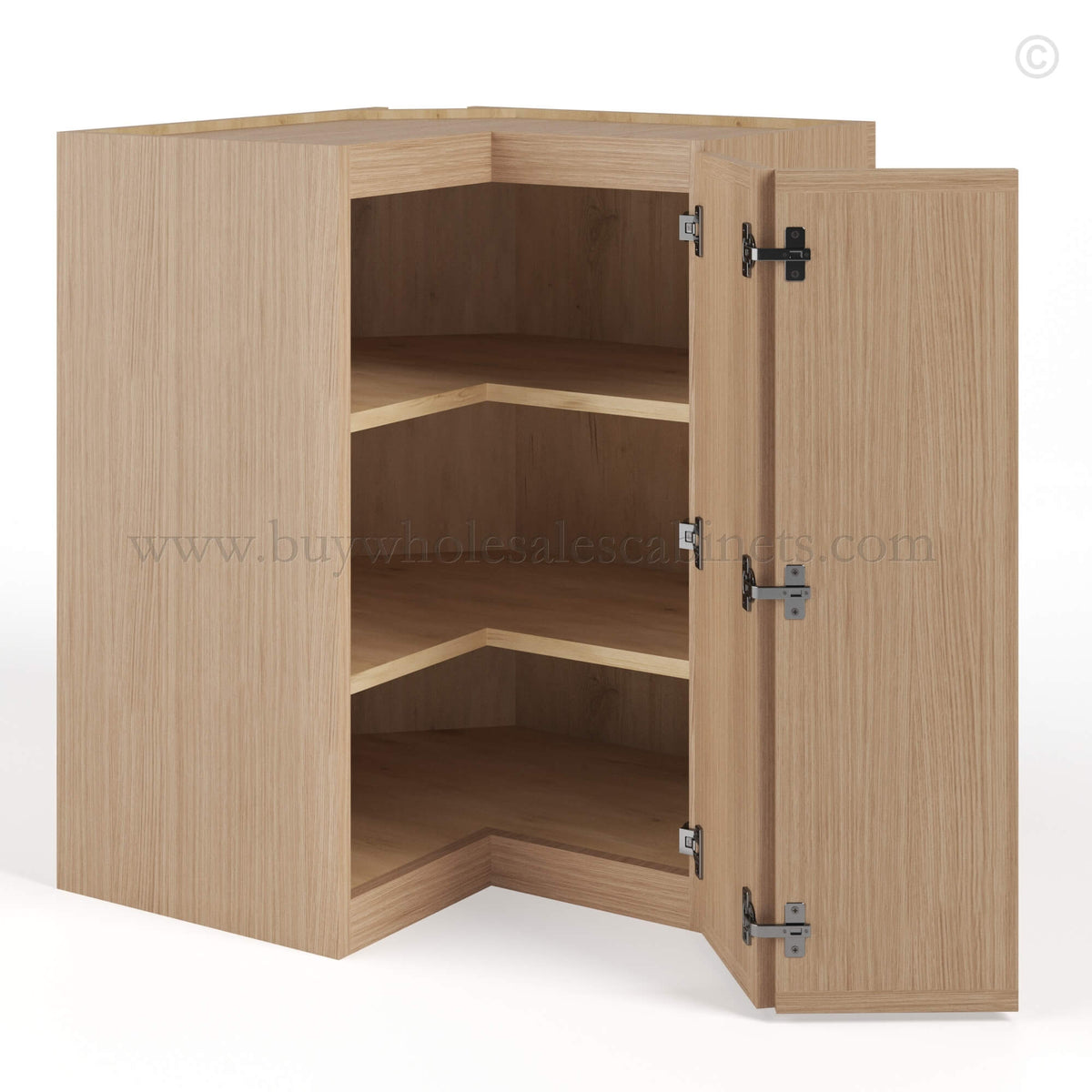 Slim Oak Shaker Easy Reach Wall Cabinet