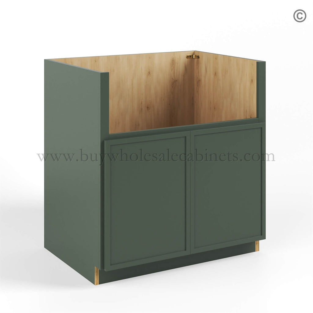 Slim Shaker Green Farm House Sink Base Cabinet
