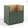 Slim Shaker Green Farm House Sink Base Cabinet