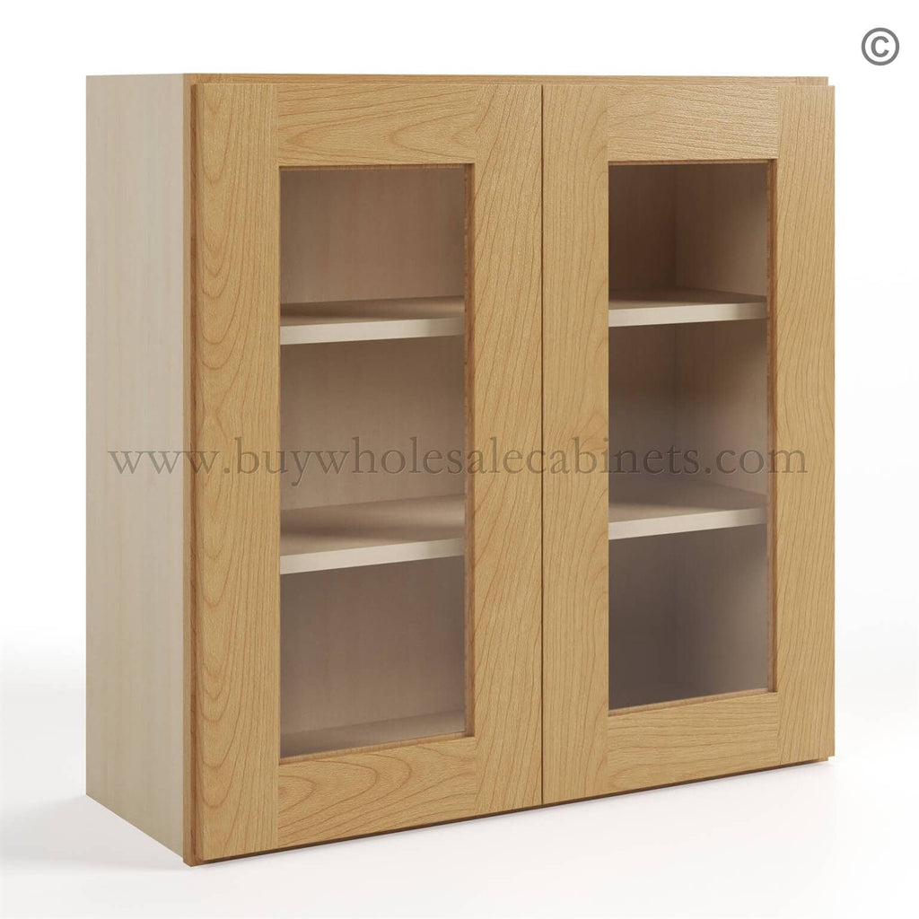 Treasure Chest Shaker 30″ H Double Door Wall Cabinet with Glass Door