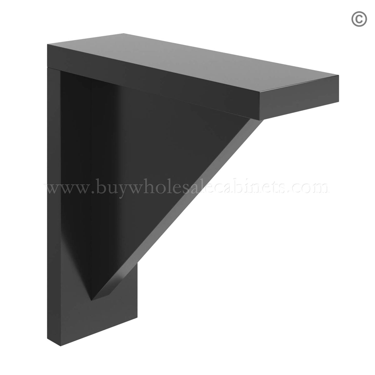 Black Shaker Corbel 9″H