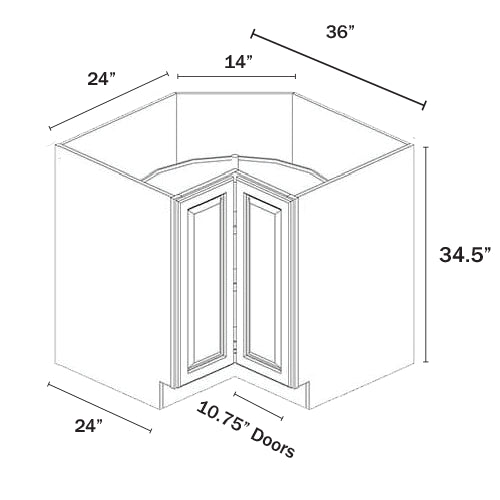 Charcoal Black Shaker Base Lazy Susan Cabinet