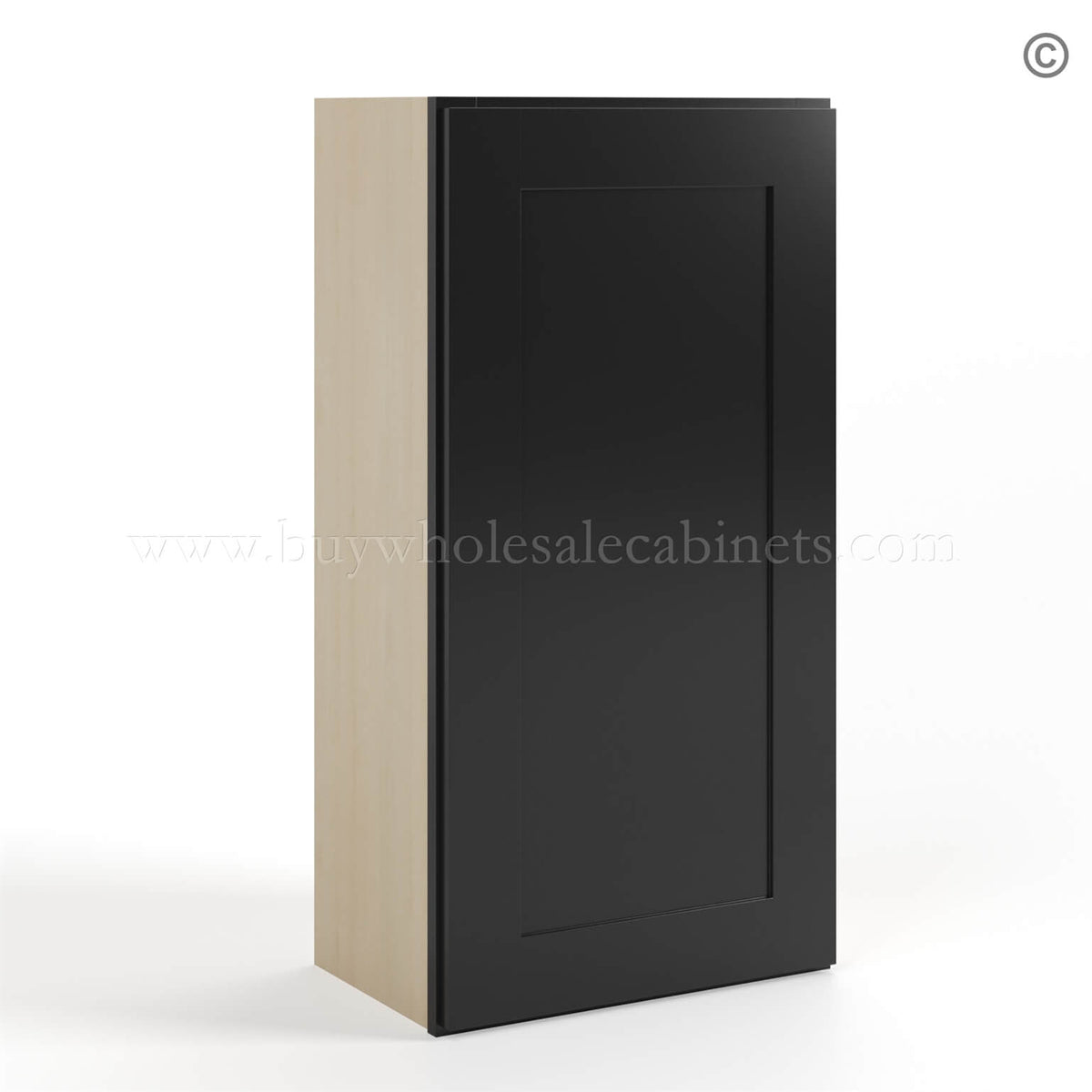 Black Shaker 36″ H Single Door Wall Cabinet