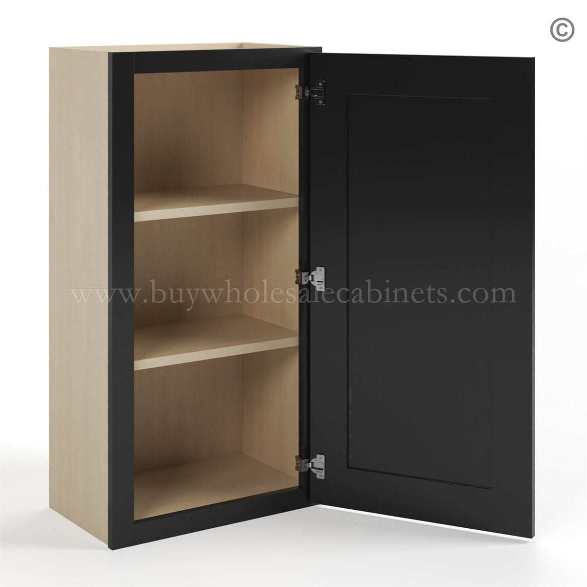 Black Shaker 36″ H Single Door Wall Cabinet