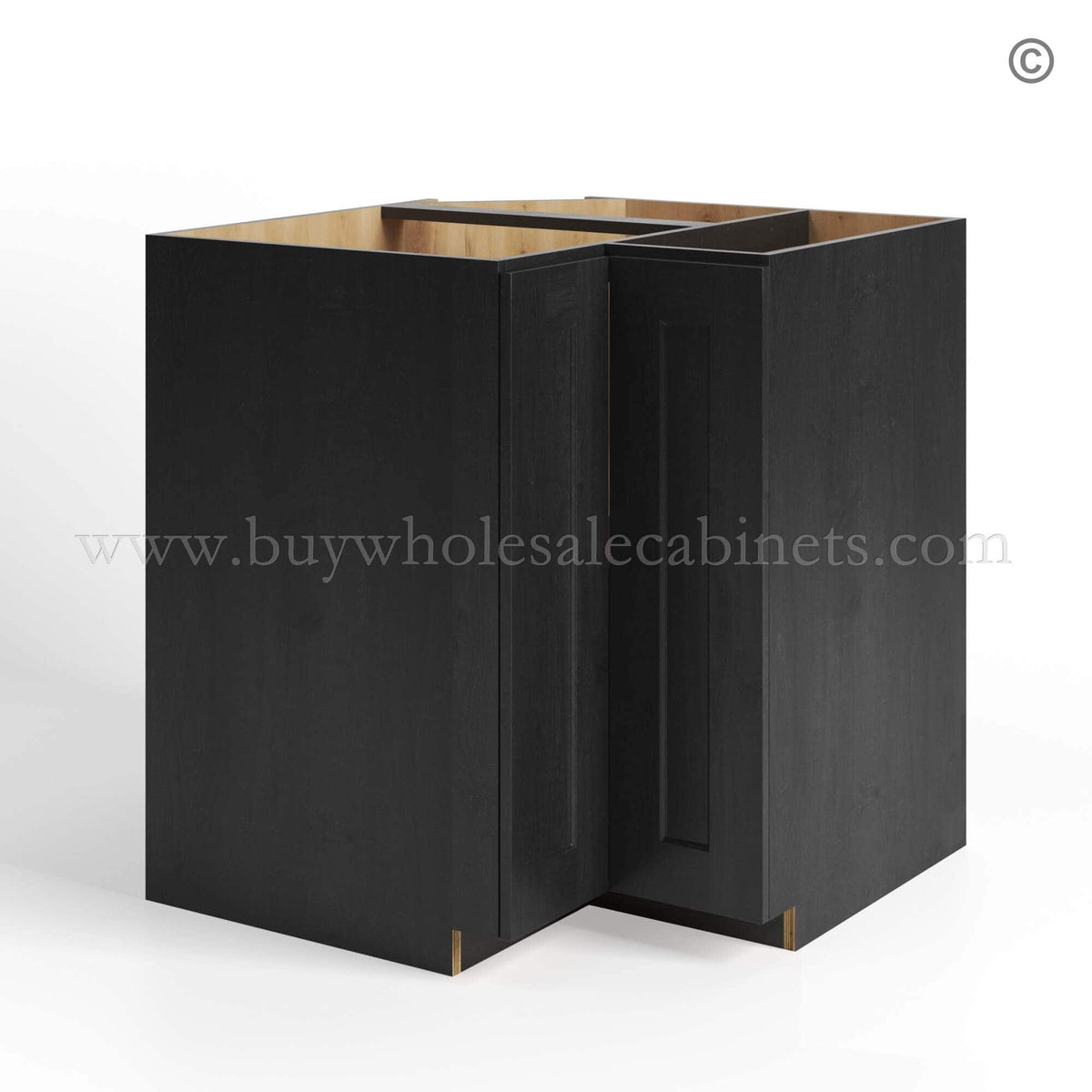 Charcoal Black Shaker Base Lazy Susan Cabinet
