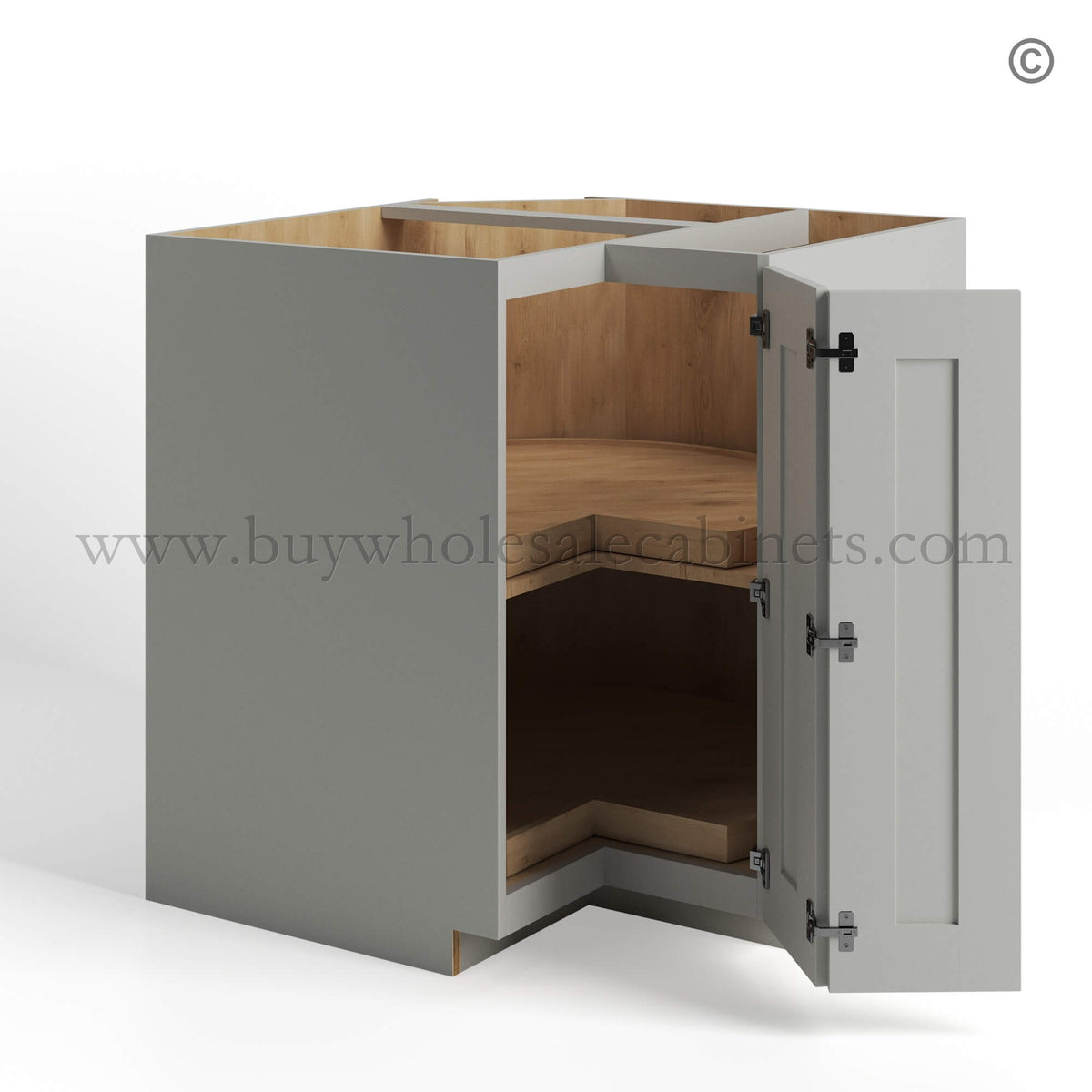 Dorian Gray Shaker Base Lazy Susan Cabinet