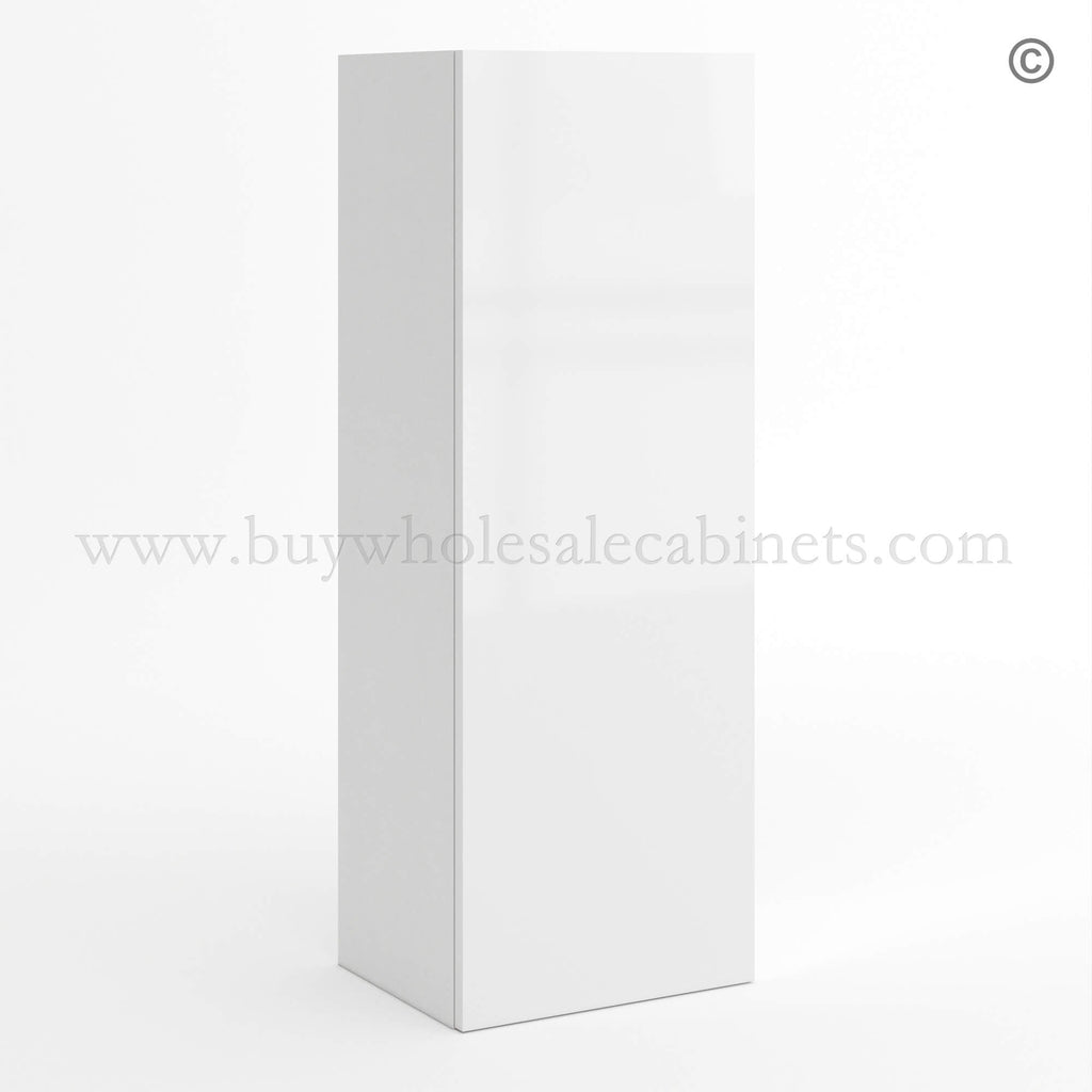 Frameless Gloss White 42″H Single Door Wall Cabinet